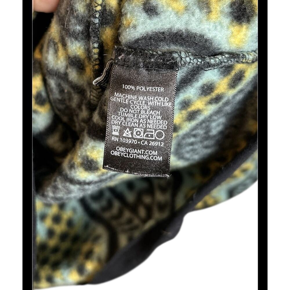 Obey Worldwide Eisley Paisley Half-Zip Fleece Size Large - Picture 5 of 5